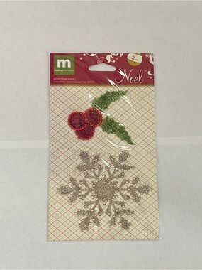 NWT Making Memories Noel Christmas Glitter Bling Icons Stickers Snow Flake Holly